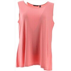 H by Halston Essentials Scoop-Neck Sleeveless Tank Coral Bright XX Small 2XS